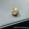 Transmissão ao Vivo de Novos Produtos, Anel Borboleta com Micro-Diamantes, Textura Personalizada, Totalmente Cravejado com Diamantes e Pérolas, Anel Estilo Luxo Leve Fabricante Atacado