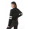 Comercio Exterior Transfronterizo Primavera y Otoño Chaqueta para Mujer Amazon Aliexpress Color Sólido Cremallera Corta Manga Larga Sudadera con Capucha de Barras Paralelas