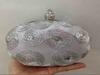Bolso de Noche Ovalado de Encaje de Huevo de Ganso Bolso de Mano para Fiesta de Boda Nupcial Bolso Cheongsam para Mujer Fábrica de Comercio Exterior Transfronterizo