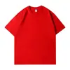 Al por mayor Camiseta de Algodón Puro 260g Hombro Caído Cuello Redondo Manga Corta Verano Estilo Nuevo Unisex Casual Holgada Color Sólido para Hombre
