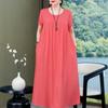 Camisón de algodón y seda para mujer de mediana edad y mayor, de verano, holgado, informal, de manga corta, para el hogar, talla grande