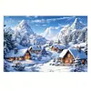 Tela de Fondo Navideña de Venta Caliente Transfronteriza Impresión de Alta Definición Noche Nevada Cabaña Regalos Serie de Telas de Fondo para Decoración Festiva