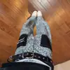 Jeans de parche de bolsillo con estampado de leopardo retro americano para hombre y mujer, pantalones casuales anchos de pierna ancha de estilo callejero suelto, venta al por mayor