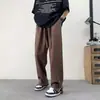 Stock de fábrica, listo para enviar, transfronterizo, pantalones casuales fluidos para hombre, estilo verano, marca de tendencia americana, pantalones de vestir con cremallera, versátiles, corte holgado, pierna recta