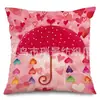 Capa de Almofada Mais Vendida na Amazon Padrão Flor de Amor Dia dos Namorados Capa de Almofada Decorativa para Quarto e Sofá Capa de Almofada de Linho
