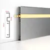 Rodapé Luminoso em Liga de Alumínio com Luz LED Metal Escovado Invisível Luz Embutida com Linha de Pé 8/10/12cm