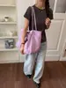 Bolso de Lona para Mujer Versátil de un Solo Hombro con Estampado de Letras de Gran Capacidad para Primavera/Verano Bolso de Compras Casual Simple