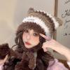 Nuevo Sombrero de Felpa Cálido y Grueso para Mujer Otoño e Invierno, Gorro de Punto de Moda para Mujer que Protege los Oídos, Engrosado para Hacer que la Cara Parezca Más Pequeña