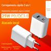 Carregador Pd25W Adequado para Apple 14 Huawei Samsung Pps Tablet Carregamento Rápido Pd+Qc Carregamento Rápido Cabeça de Carregamento