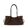 Bolsa de tela de nylon de gran capacidad simple transfronteriza con cordón, bolso de axila, para mujer, nuevo 2026, versátil, para ir al trabajo, bolso de un solo hombro, bolsa grande