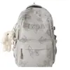 Mochila Transfronteriza Nueva de Aspecto Moderno con Estampado de Mariposas Gran Capacidad Tela de Nylon Resistente al Desgaste Mochila Escolar para Estudiantes de Secundaria