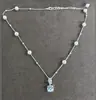 Collar Geométrico con Flor de Perla y Circonita Estilo Coreano para Mujer, Cadena Clavicular de Lujo Ligero de Gama Alta, Cadena de Cuello de Moda de Nicho