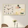 2022 Nuevo Calendario Reloj de Comedor Reloj de Pared Colgante Sala de Estar Reloj de Pared sin Agujeros Dormitorio Reloj de Pared Silencioso Reloj Reloj