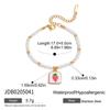 Wanxing Venda Quente Transfronteiriça Etiqueta Estampada Gota de Óleo Pulseira de Pérola Luxo Leve Aço Inoxidável Banhado a Ouro Pulseira Feminina Joia da Moda