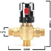 Válvula Termostática de 6 Puntos de 1 Pulgada Dn15 de Cobre Puro, Válvula Mezcladora, Montaje Superficial, Calentador de Agua Eléctrico, Válvula de Control de Temperatura Solar, Válvula de Tubería
