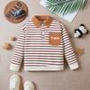 Playeras Rayadas para Niños, Playeras Polo para Bebés, Elegantes Camisetas Nuevas 2026 de Manga Larga con Cuello, Ropa de Otoño, Camisetas Interiores para Niños
