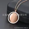 Suministro transfronterizo de nuevo plato redondo giratorio de acero de titanio colgante de collar con letras diy acero inoxidable en blanco para colgar en el cuello