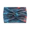 18cm Europeu e Americano Transfronteiriço Estampado Cruz Yoga Esportes Faixa de Cabelo Laço Nó Retrô Castanha Lado Largo Tie Dye Faixa de Cabeça Turbante