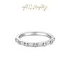 Anillo de plata s925 para mujer, estilo europeo y americano, con microescalones, diseño de nicho, con taladro cuadrado, pulsera apilada