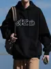 Fornecimento direto da fábrica suéter pesado 250g americano estampado com forro de fleece masculino outono e inverno hip-hop meninos casaco com capuz esportivo