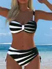 Verano 2027 Transfronterizo Nuevo Sexy Europeo y Americano Comercio Exterior Bikini Traje de Baño para Mujer Sexy Estampado con Cordones Traje de Baño de Playa