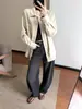Algodão Lyocell! Jaqueta Camisa Casual de Manga Longa Solta, Respirável, Amiga da Pele, Estilo Minimalista Workwear com Lapela