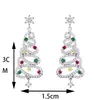 Pendientes de Navidad Pendientes Colgantes de Copo de Nieve de Diamante Coloridos Lujo Ligero Diseño Avanzado Chapados en Oro Real Pendientes de Moda Estilo Coreano