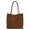 Bolsa Tote Grande Capacidade Estilo Preguiçoso Cor Sólida 2026 Outono Nova Estilo Coreano Trabalho Deslocamento Personalidade Mão Ombro