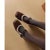 Zapatos Mary Jane Retro de Terciopelo Grueso para Mujer, Cálidos de Invierno, que Aumentan la Altura, Zapatos de Tacón Alto con Punta Cuadrada para Mujeres Bajitas