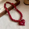 Collar de doble capa con cuentas acrílicas transfronterizo europeo y americano, cadena para la clavícula de lujo ligero de alta gama, joyería de estilo étnico vintage al por mayor