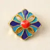 Nuevos accesorios de aleación imitación cloisonné Colgante de flor de loto y mariposa Accesorios para horquilla antigua DIY Corona de fénix Accesorios Venta al por mayor