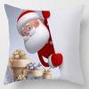 Navidad Muñeco de Nieve Terciopelo piel de durazno Hogar Sofá Almohada Funda de Cojín Imagen de Dibujos Animados Sala de Estar Dormitorio Funda de Almohada