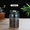 Frascos de vidrio sellados al vacío al por mayor, frascos de almacenamiento a prueba de humedad para granos de café y hojas de té, frascos de vidrio sellados a prueba de luz de gran capacidad