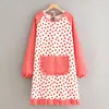 Bata de Lona Estilo Occidental Coreano para Catering y Trabajo, Ropa de Trabajo de Manga Larga para Puestos, Ropa Protectora Exterior, Anti-Suciedad y Resistente a Manchas, Mujeres del Hogar