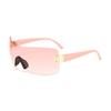 Gafas de Sol Sin Marco Mujer Y2K Punk Una Pieza Gafas de Sol Deportivas Color del Marco de Hombre Gafas de Moda