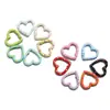 Pintura corazón pintado a mano hebilla de resorte amor anillo abierto de resorte llavero accesorios DIY anillo de conexión de aleación