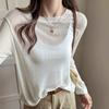 2025 Verano Casual Malla Jersey Camisa Aire Acondicionado Manga Larga Blusa Holgada Cuello Redondo Protección Solar Camiseta Más Fácil de Combinar Top para Mujer