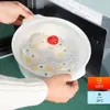 Utensilios especiales para calentar en microondas, lonchera engrosada para calentar alimentos, bandeja vaporera ligera, tazón redondo de plástico con tapa
