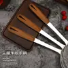Acero Inoxidable Malla Línea de Fugas Fuga Cocina Hogar Olla Caliente Colador Cuchara para Fideos Malla para Fideos Fuga 201 Encriptada Mango de Tres Pulgadas con Grano de Madera
