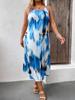 Vestido de mujer de talla grande con tirantes estampados de Amazon Independent Station, primavera y verano de 2024, transfronterizo europeo y americano.