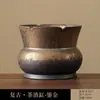 Cerámica Rugosa Boca de Girasol Jian Lavado de Té de Agua Tarro para Posos de Té de Cerámica Tarro para Desperdicio de Té de Escritorio Cubo de Té para el Hogar Lavabo de Agua para Té