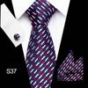 Corbata azul de tres piezas para hombre, corbata formal, suministro directo de fábrica, transfronterizo