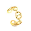 Anillo Transfronterizo Europeo y Americano Más Vendido para Mujer Moda Ins Anillo Abierto Personalizado Anillo Geométrico Dorado Anillo de Acero Inoxidable