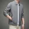 Mantz Seda Primavera e Outono Novo Jaqueta de Lapela Masculina Meia-Idade Casaco Básico Fino Lapela Manga Longa Top