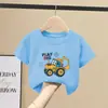 Camiseta de Manga Corta de Algodón Puro para Niños Verano 2026 Nuevo Estilo Conjunto de Verano para Niños Top Elegante de Media Manga Moderno