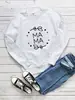 MAMA estampado de puntos blanco y negro suéter de cuello redondo popular en la calle europea y americana nuevo de comercio exterior todo a juego