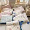 Colcha de Verão de Algodão de Fibra Longa Classe A com 60 Contagens, Colcha Lavável para Ar Condicionado, Colcha de Bebê Fofa com Desenhos Animados com Núcleo Fino de Soja