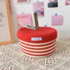 [Procesamiento Personalizado] Cesta de Almacenamiento con Tapa, Caja de Almacenamiento de Cuerda de Algodón para Cosméticos, Juguetes y Artículos Varios, Estilo Ins