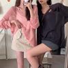 Blusa fina de punto con protección solar hueca estilo coreano para mujer, novedad de verano 2024, estilo holgado y perezoso.