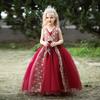 Vestido navideño para niña, vestido largo con estampado de flores doradas, disfraz de piano para espectáculo navideño infantil grande
